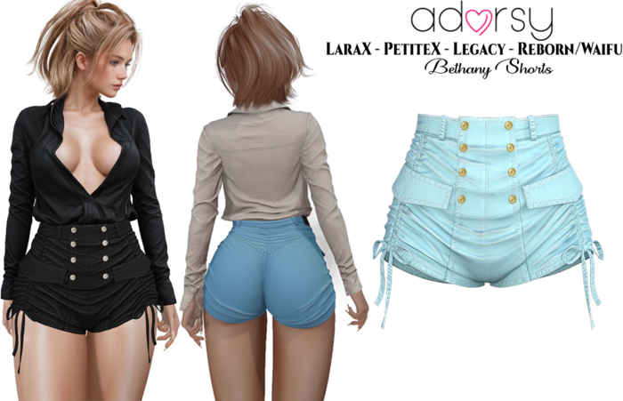 adorsy - Bethany Shorts Light Blue - LaraX/Legacy/PetiteX/Reborn/Waifu