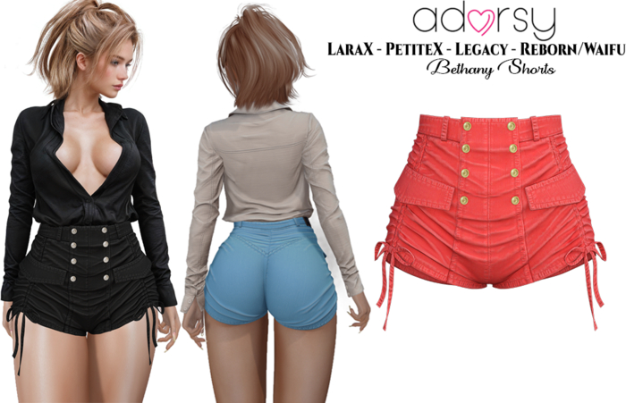 adorsy - Bethany Shorts Red - LaraX/Legacy/PetiteX/Reborn/Waifu