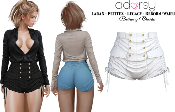 adorsy - Bethany Shorts White - LaraX/Legacy/PetiteX/Reborn/Waifu