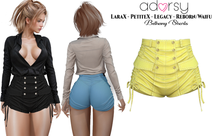adorsy - Bethany Shorts Yellow - LaraX/Legacy/PetiteX/Reborn/Waifu