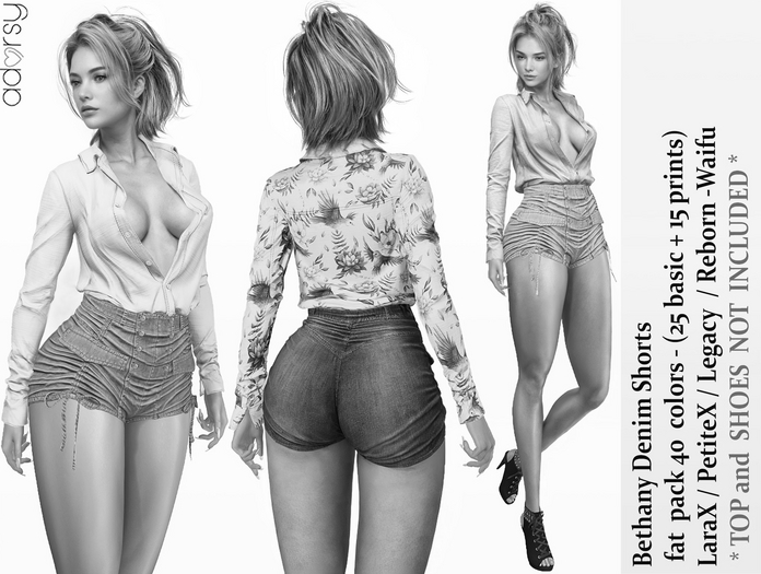 adorsy - Bethany Denim Shorts DEMO - LaraX/Legacy/PetiteX/Reborn/Waifu