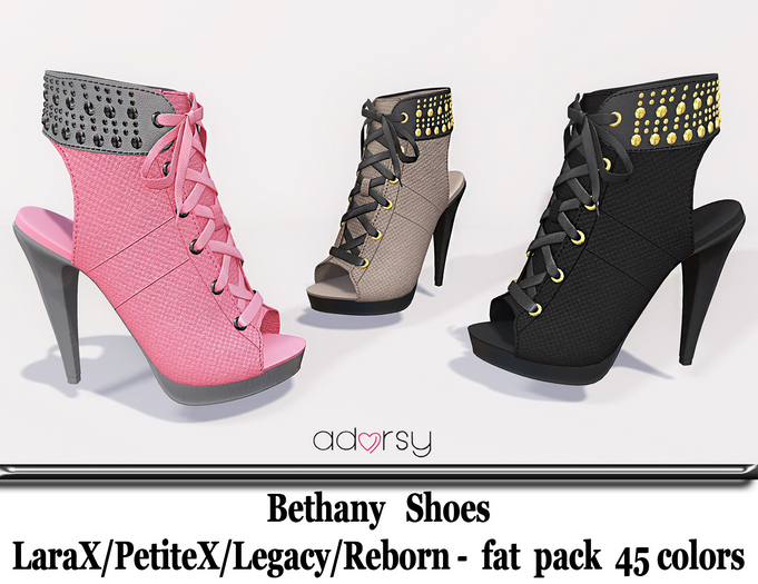 adorsy - Bethany Shoes Fatpack - LaraX/Legacy/PetiteX/Reborn/Waifu