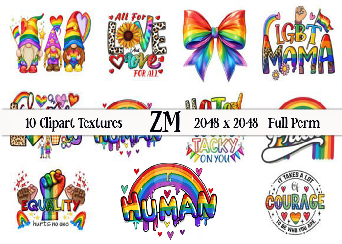 PRIDE CLIPARTS 3 TEXTURES