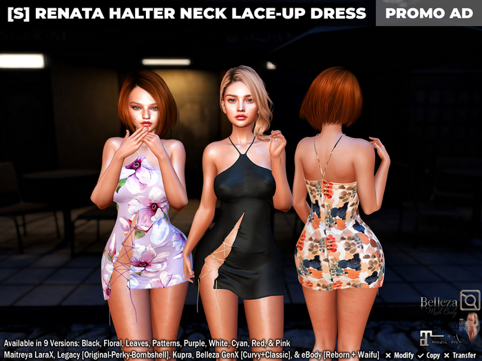 [S] Renata Halter Neck Lace-Up Dress Demo