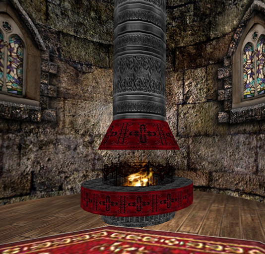 ~H&H~ In The Round Fireplace - Red Gothic