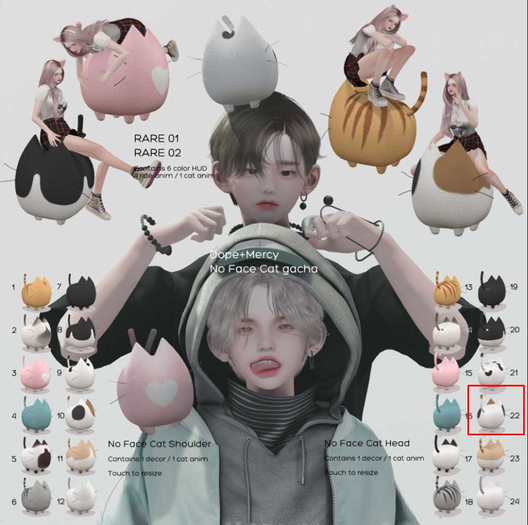[Dope+Mercy]No Face Cat on head #22