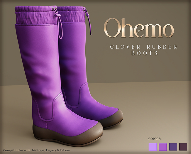 Ohemo - Clover rubberboots - violets (Add me)