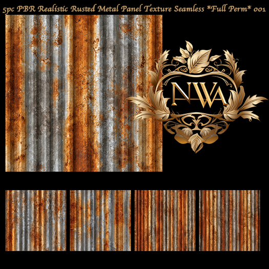 PBR Realistic Rusted Metal Panel seamless *Full Perm* 001