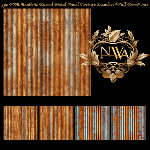 PBR Realistic Rusted Metal Panel seamless *Full Perm* 002