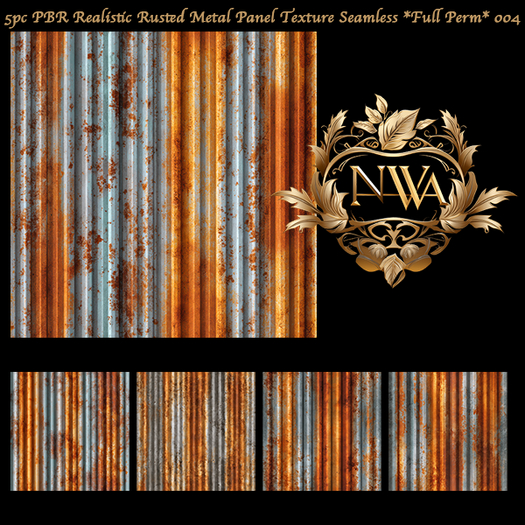 PBR Realistic Rusted Metal Panel seamless *Full Perm* 004