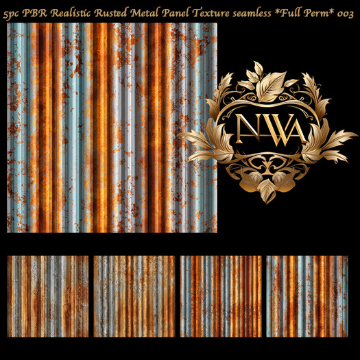 PBR Realistic Rusted Metal Panel seamless *Full Perm* 003