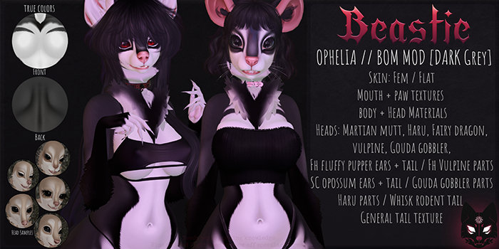 {Beastie} : OPHELIA // BOM MOD [DARK GREY]
