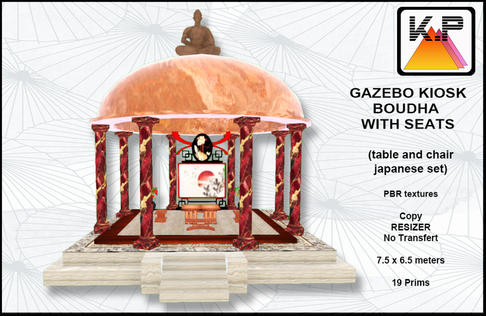 GAZEBO KIOSK BOUDHA WITH SEATS