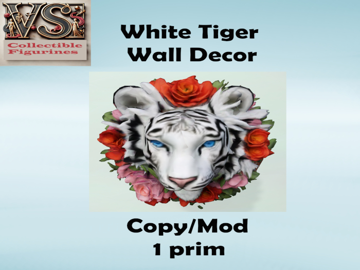 White Tiger wall Decor Boxed