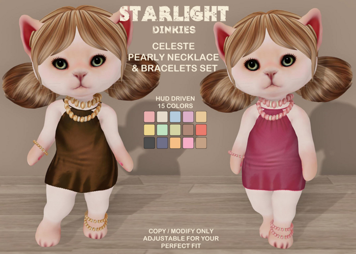 .:SD:.  Celeste - Pearly Necklace & Bracelet Set with HUD