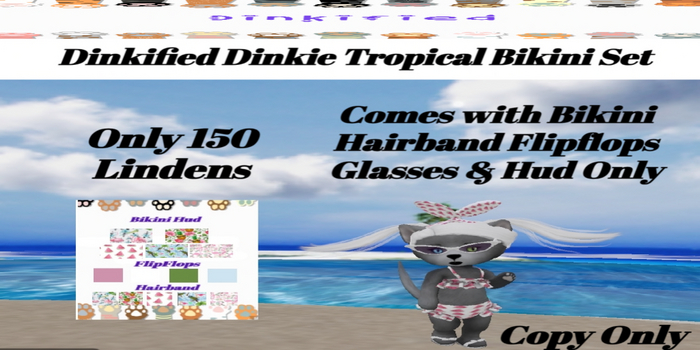 150 Dinkified Dinkie Tropical  Bikini Set