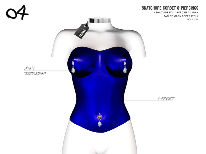 BASHKA - Snatchure Corset & Body Piercings (Blue)