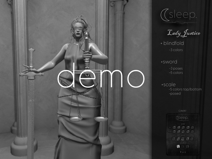 sleep. Lady Justice DEMO