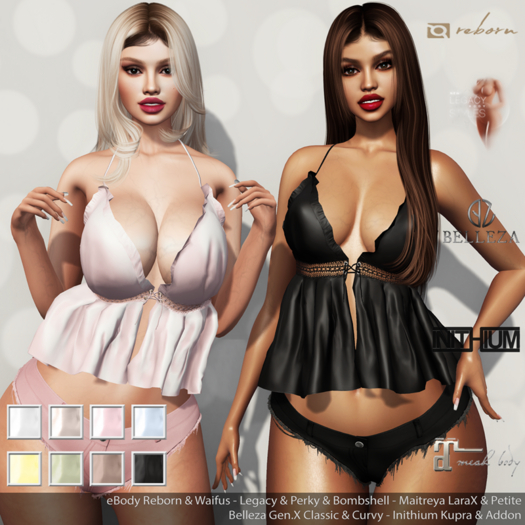 Viv Top & Shorts Fatpack: eBody Reborn & Waifu - Legacy & Perky & Bombshell - Belleza Gen.X - Maitreya LaraX - Kupra
