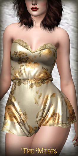 The Muses . Belle Romper . Ivory/Yeloow