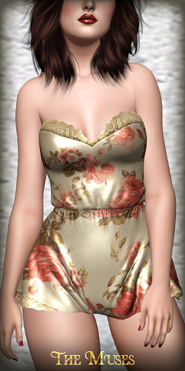 The Muses . Belle Romper . Ivory/Pink