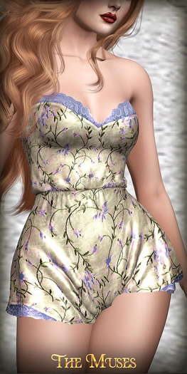 The Muses . Lillian Romper . Blue