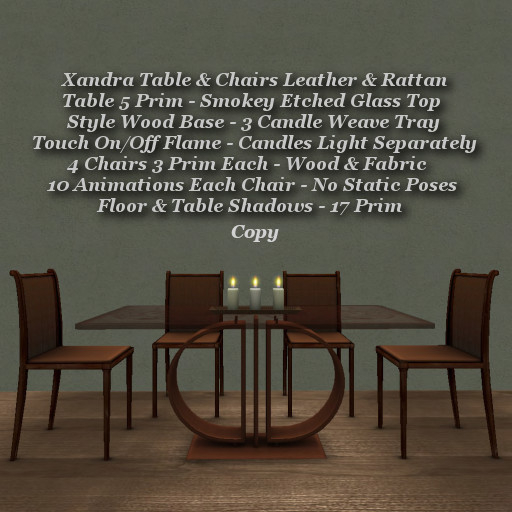 Xandra Table & Chairs Leather & Rattan1