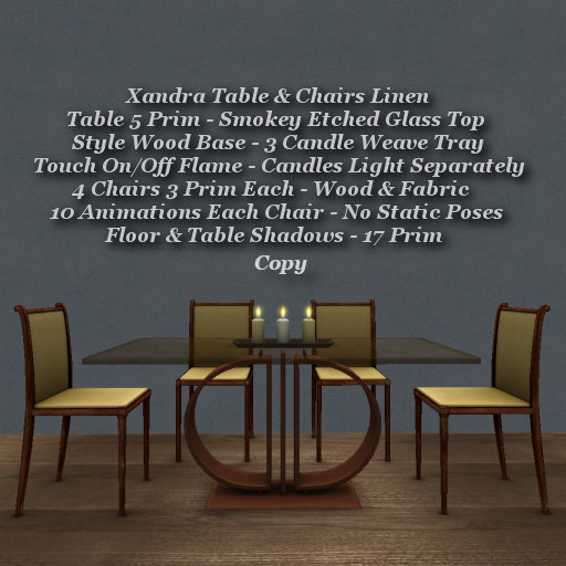 Xandra Table & Chairs Linen1