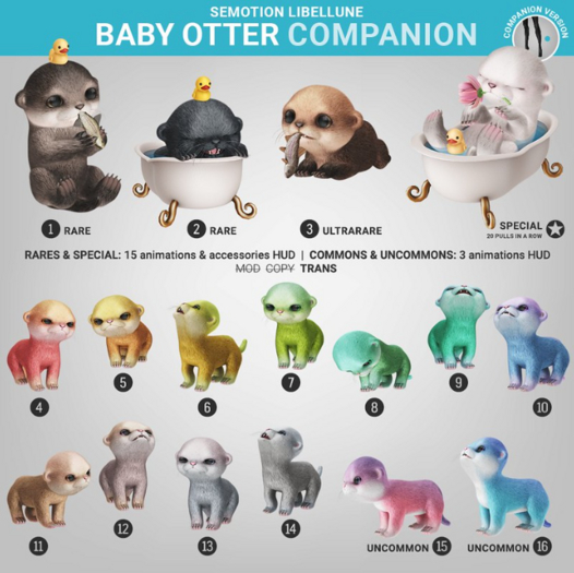 SEmotion Libellune Baby Otter Companion UNCOMMON 16