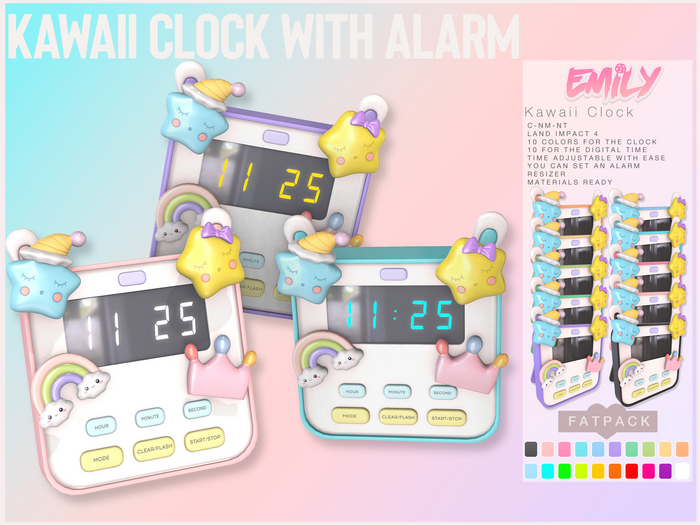 Emily - Kawaii Clock With Alarm - Fatpack