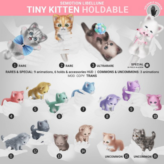 SEmotion Libellune Tiny Kitten Holdable COMMON 14