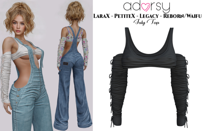 adorsy - Julie Top Black - LaraX/Legacy/PetiteX/Reborn/Waifu