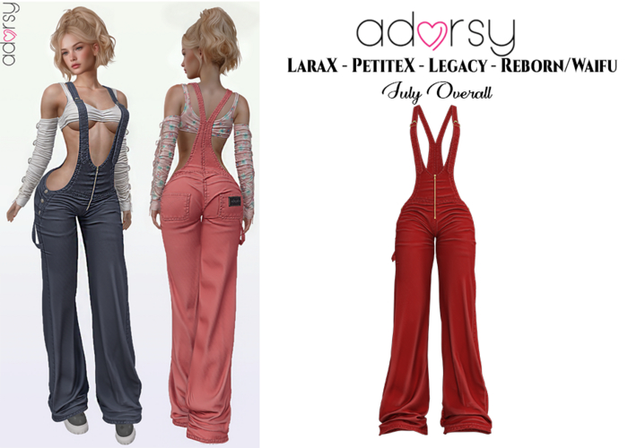 adorsy - Julie Overall Deep Red - LaraX/Legacy/PetiteX/Reborn/Waifu