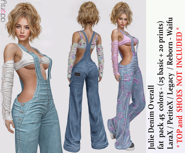 adorsy - Julie Denim Overall Fatpack - LaraX/Legacy/PetiteX/Reborn/Waifu
