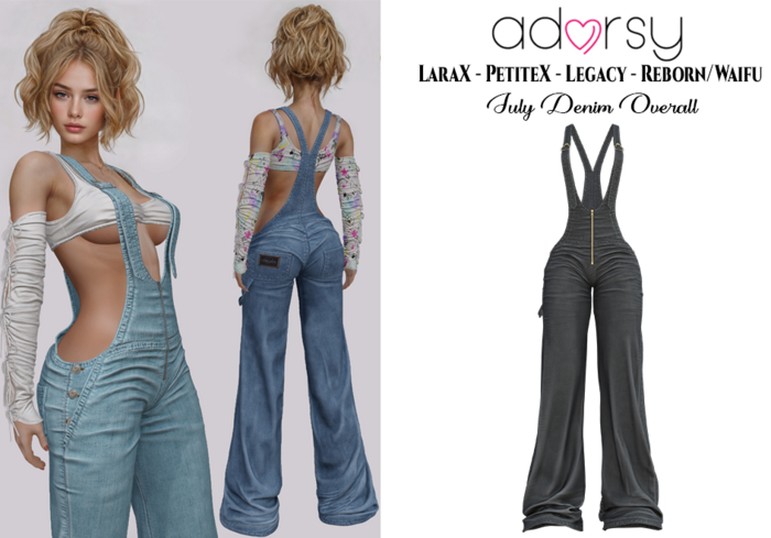 adorsy - Julie Denim Overall Black - LaraX/Legacy/PetiteX/Reborn/Waifu