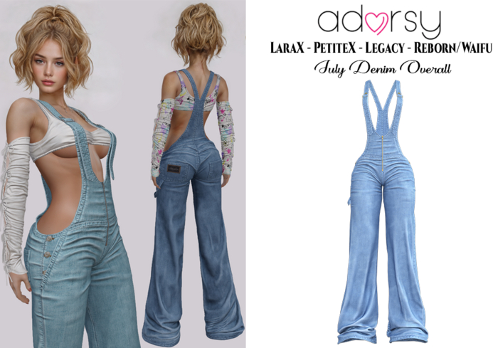 adorsy - Julie Denim Overall Cornflower - LaraX/Legacy/PetiteX/Reborn/Waifu