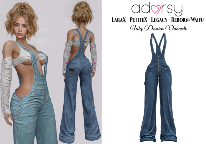 adorsy - Julie Denim Overall Dark Blue - LaraX/Legacy/PetiteX/Reborn/Waifu