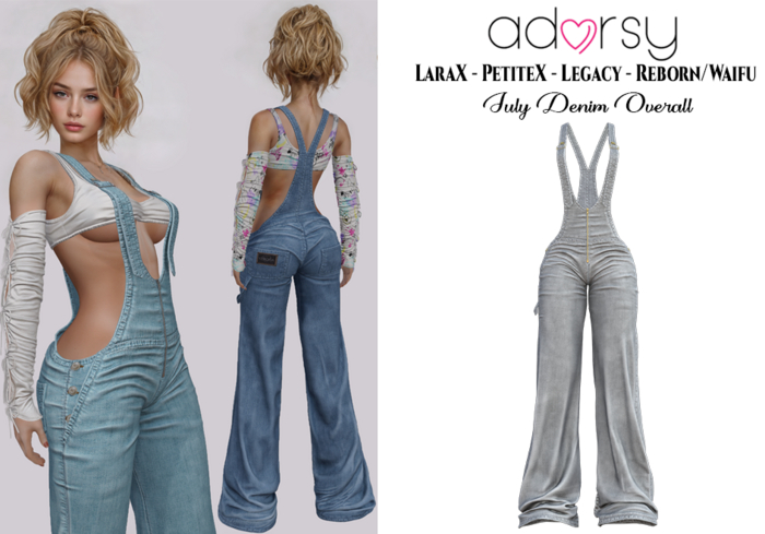 adorsy - Julie Denim Overall Grey - LaraX/Legacy/PetiteX/Reborn/Waifu