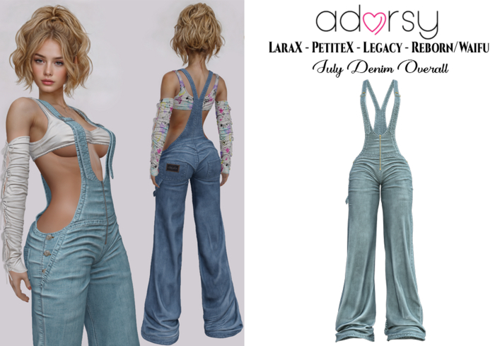 adorsy - Julie Denim Overall Petrol - LaraX/Legacy/PetiteX/Reborn/Waifu