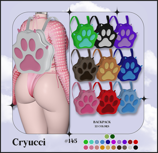 Cryucci #145 paw backpack fatpack