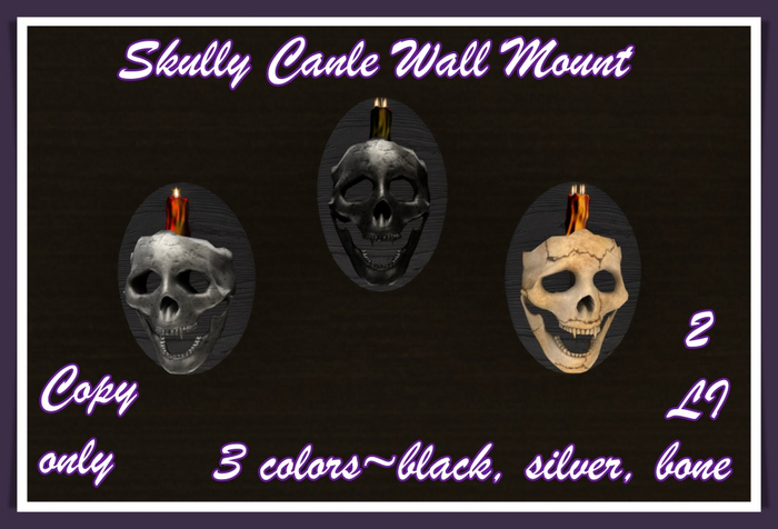 Bone Candy~Skully Candle Wall Mount~