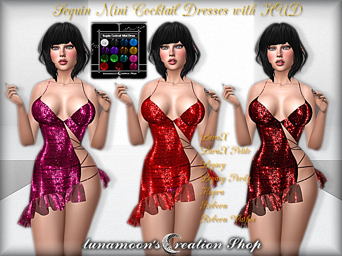 DEMO-Sequin Cocktail Mini-Dress with HUD