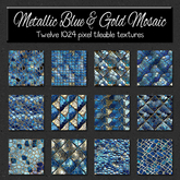 *Wallflowers* Metallic Blue & Gold Mosaic