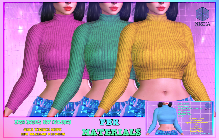 Nisha - Daie cropped sweater full perm PBR Materials
