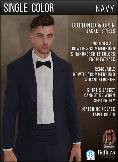 {COLD-ASH} TAILORED Tux Jacket (Single-Navy)