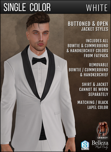{COLD-ASH} TAILORED Tux Jacket (Single-White)
