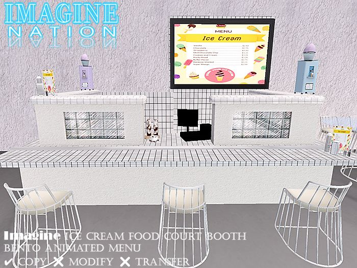 Imagine IceCream Food Court Booth White