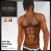 Karma - Tank Top Semi Sheer Green (See Through)