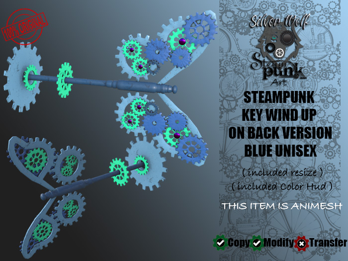 SW - Steampunk Key Wind Up on Back Blue Version (Box)