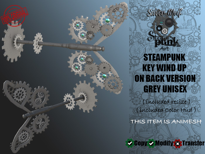 SW - Steampunk Key Wind Up on Back Grey Version (Box)
